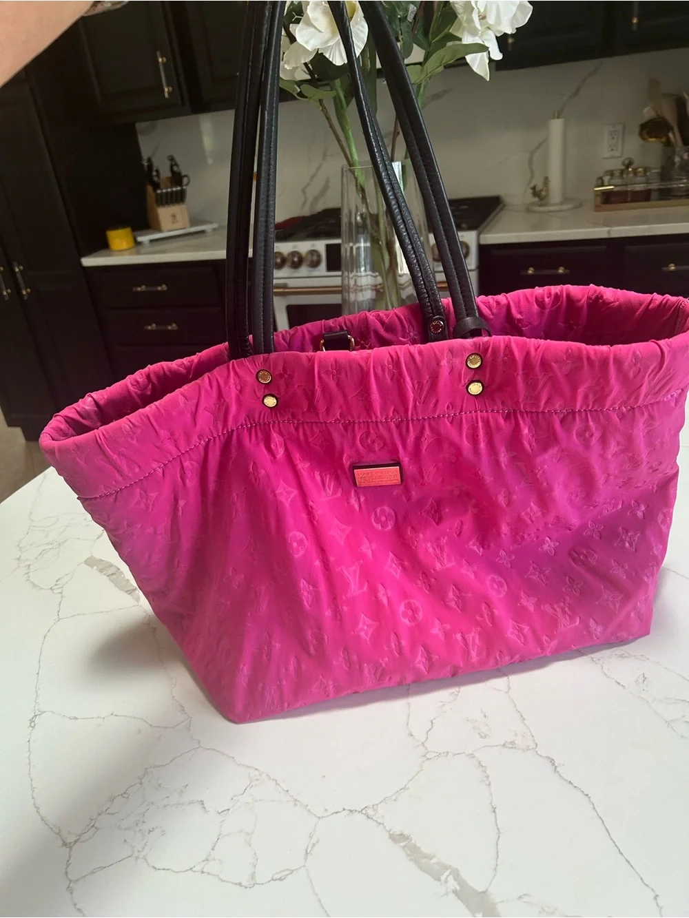Louis Vuitton Scuba Neverfull Tote in Pink